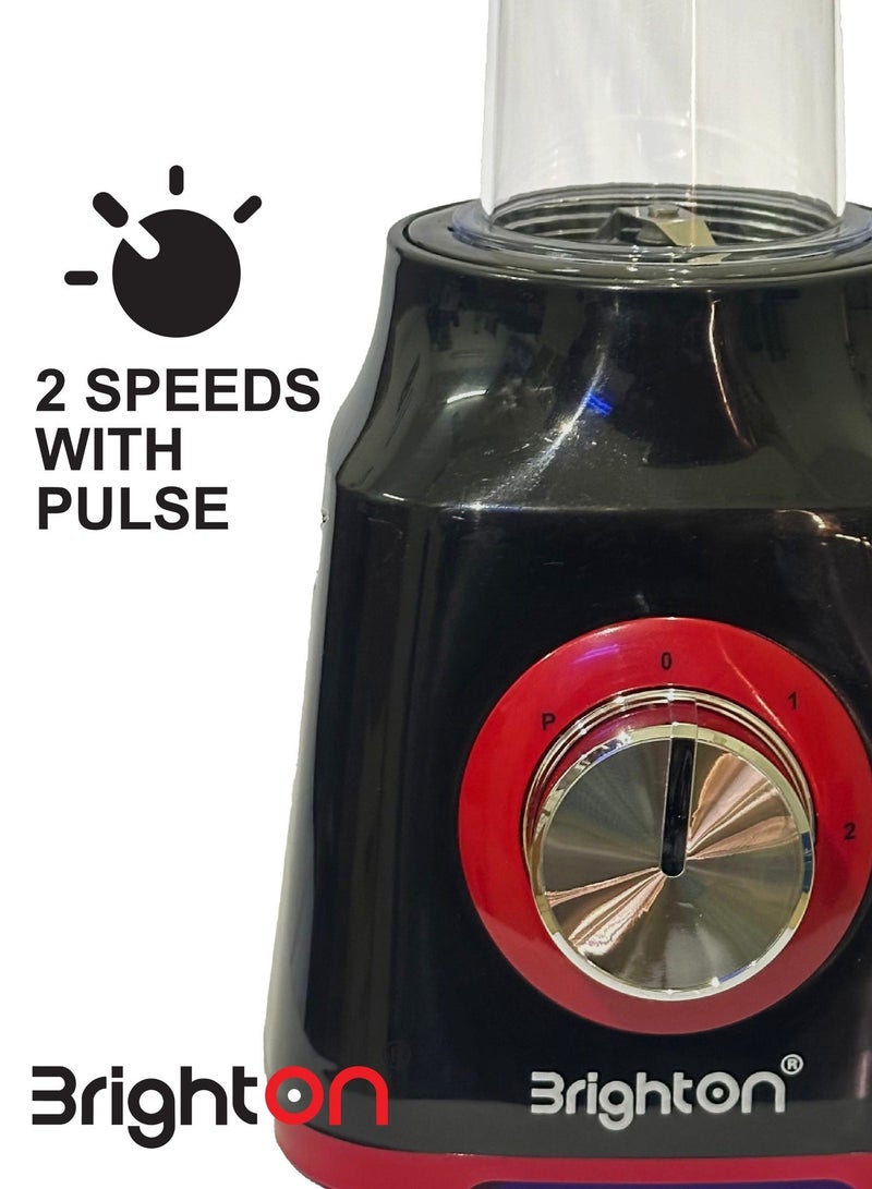 برايتون خلاط فائق 3 في 1 بقوة 600 واط كحد أقصى، وعاء غير قابل للكسر سعة 1.6 لتر، مفرمة ومطحنة، سرعتان مع خاصية النبض، حماية من الحرارة الزائدة، شفرات من الفولاذ المقاوم للصدأ، ضمان لمدة عامين - Image 5